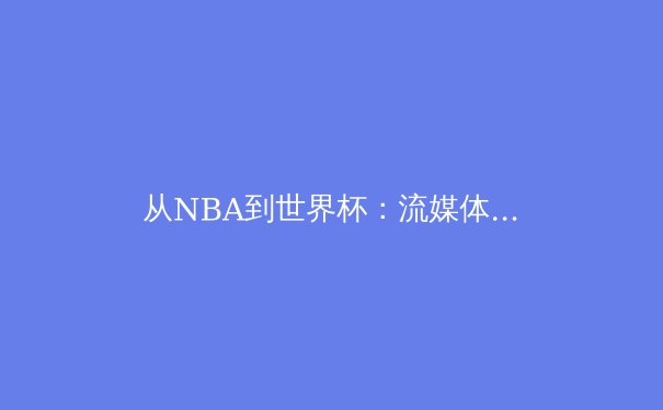 从NBA到世界杯：流媒体时代，体育赛事如何重塑我们的观赛习惯与情感连接 - 4